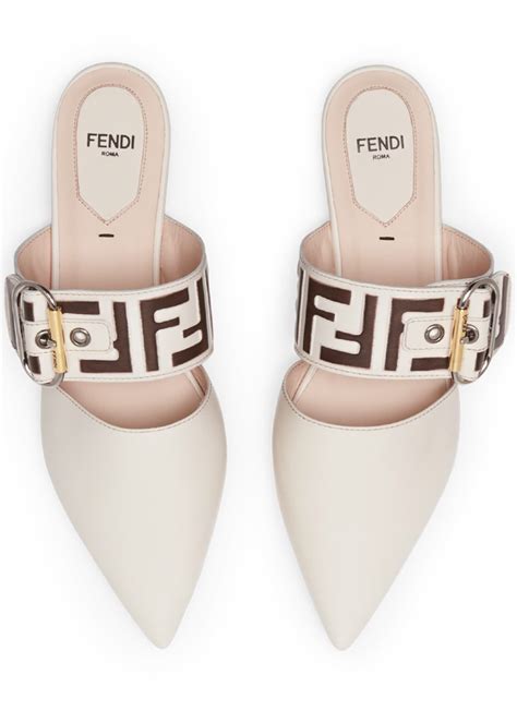 fendi mule white|fendi sandals flat woman.